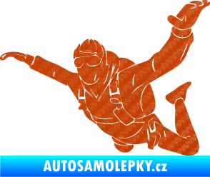 Samolepka Parašutista 004 levá 3D karbon oranžový