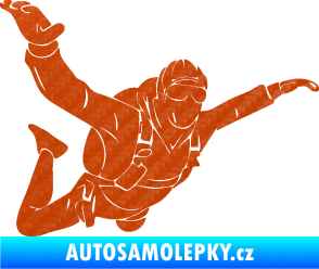 Samolepka Parašutista 004 pravá 3D karbon oranžový