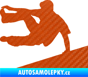 Samolepka Parkour 001 levá 3D karbon oranžový