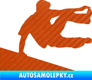 Samolepka Parkour 001 pravá 3D karbon oranžový