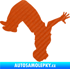 Samolepka Parkour 003 pravá 3D karbon oranžový