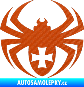 Samolepka Pavouk 004 křižák 3D karbon oranžový