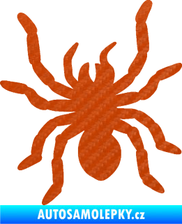 Samolepka Pavouk 014 levá 3D karbon oranžový