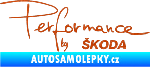 Samolepka Performance by Škoda 3D karbon oranžový
