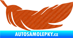 Samolepka Peříčko 007 pravá 3D karbon oranžový