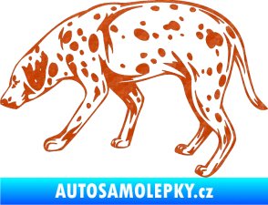 Samolepka Pes 001 levá Dalmatin 3D karbon oranžový