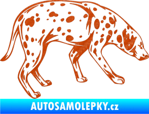Samolepka Pes 001 pravá Dalmatin 3D karbon oranžový