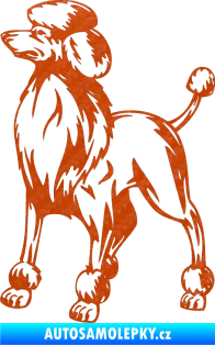 Samolepka Pes 014 levá Pudl 3D karbon oranžový