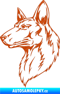 Samolepka Pes 019 levá 3D karbon oranžový