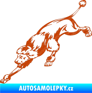 Samolepka Pes 022 levá Pudl 3D karbon oranžový