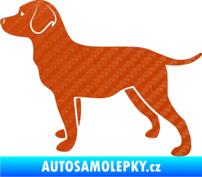 Samolepka Pes 062 levá Labrador 3D karbon oranžový