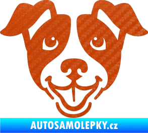 Samolepka Pes 065 3D karbon oranžový