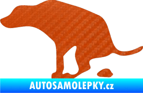 Samolepka Pes 077 levá 3D karbon oranžový