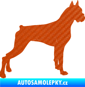 Samolepka Pes 087 pravá Boxer 3D karbon oranžový