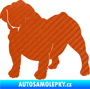 Samolepka Pes 089 levá Buldok 3D karbon oranžový