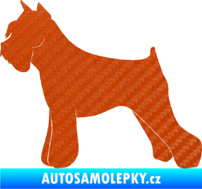 Samolepka Pes 091 levá Knírač 3D karbon oranžový