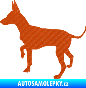 Samolepka Pes 093 levá Pražský krysařík 3D karbon oranžový