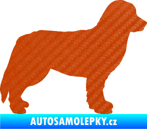 Samolepka Pes 157 pravá bernský salašnický 3D karbon oranžový