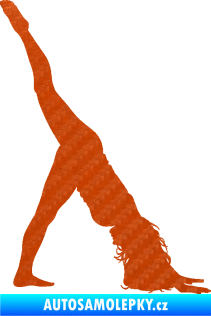 Samolepka Pilates 001 pravá 3D karbon oranžový