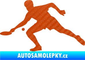 Samolepka Ping pong 001 levá 3D karbon oranžový