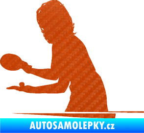 Samolepka Ping pong 005 levá 3D karbon oranžový
