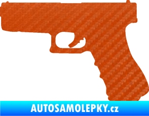 Samolepka Pistole 001 levá 3D karbon oranžový