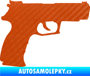 Samolepka Pistole 003 pravá 3D karbon oranžový