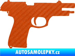 Samolepka Pistole 004 pravá 3D karbon oranžový