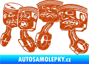 Samolepka Písty levá 3D karbon oranžový