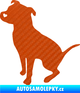 Samolepka Pitbull 005 levá 3D karbon oranžový