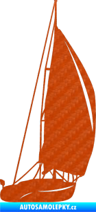 Samolepka Plachetnice 001 pravá 3D karbon oranžový
