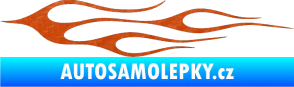 Samolepka Plameny 002 3D karbon oranžový