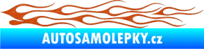 Samolepka Plameny 005 3D karbon oranžový