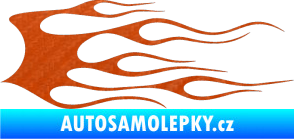 Samolepka Plameny 018 3D karbon oranžový