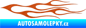 Samolepka Plameny 021 3D karbon oranžový