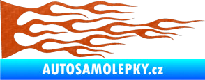 Samolepka Plameny 030 3D karbon oranžový