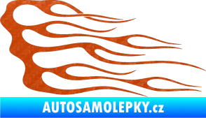 Samolepka Plameny 043 3D karbon oranžový