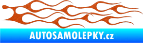 Samolepka Plameny 044 3D karbon oranžový