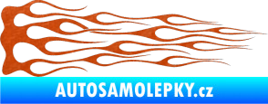 Samolepka Plameny 046 3D karbon oranžový
