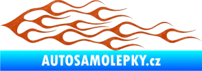 Samolepka Plameny 052 3D karbon oranžový