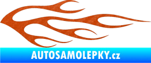 Samolepka Plameny 058 3D karbon oranžový