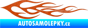 Samolepka Plameny 062 3D karbon oranžový