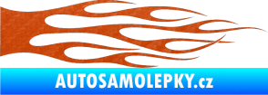 Samolepka Plameny 069 3D karbon oranžový
