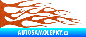 Samolepka Plameny 072 3D karbon oranžový