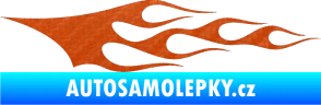 Samolepka Plameny 076 3D karbon oranžový