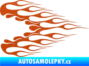Samolepka Plameny 078 3D karbon oranžový