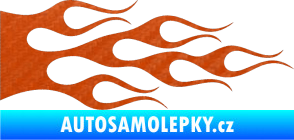 Samolepka Plameny 088 3D karbon oranžový