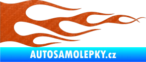 Samolepka Plameny 090 3D karbon oranžový