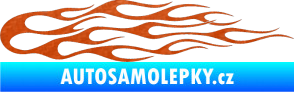 Samolepka Plameny 096 3D karbon oranžový