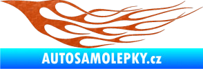 Samolepka Plameny 097 3D karbon oranžový